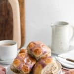 Hot Cross Buns with Raspberry Piping