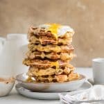 rosemary and cheddar buttermilk waffles with remoulade sauce