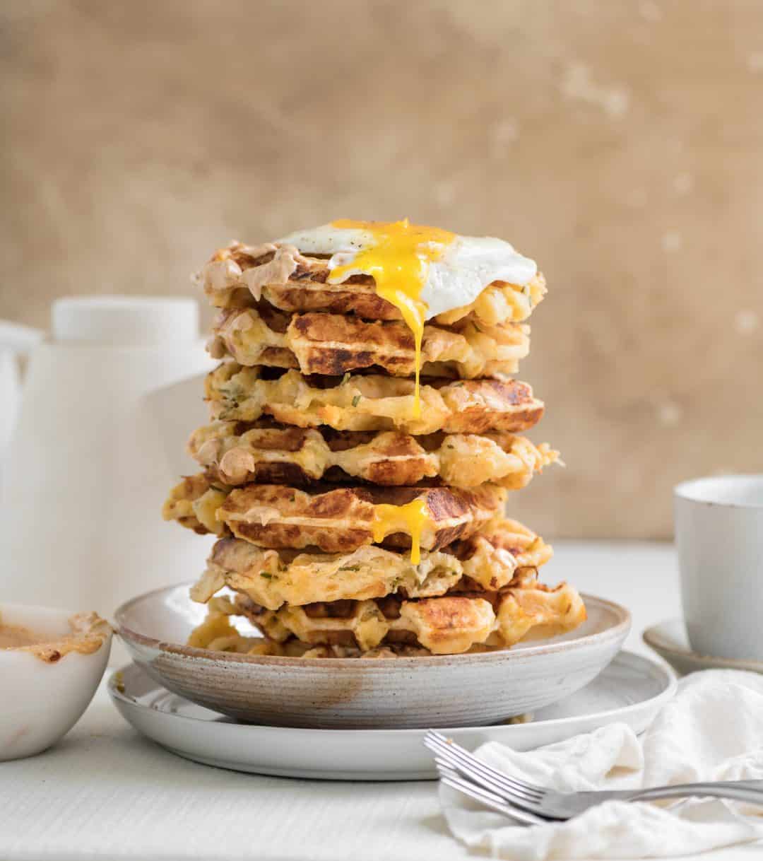Rosemary Cheddar Buttermilk Waffles - Two Cups Flour