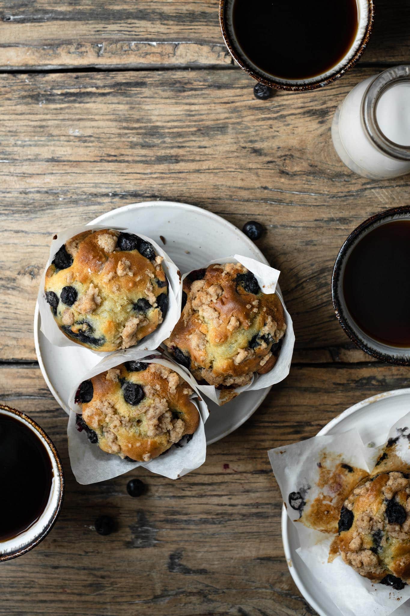 Coffee Blueberry Crumble Muffins | Two Cups Flour