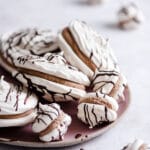 Chocolate Pavlova Meringue Cookies with chocolate ganache