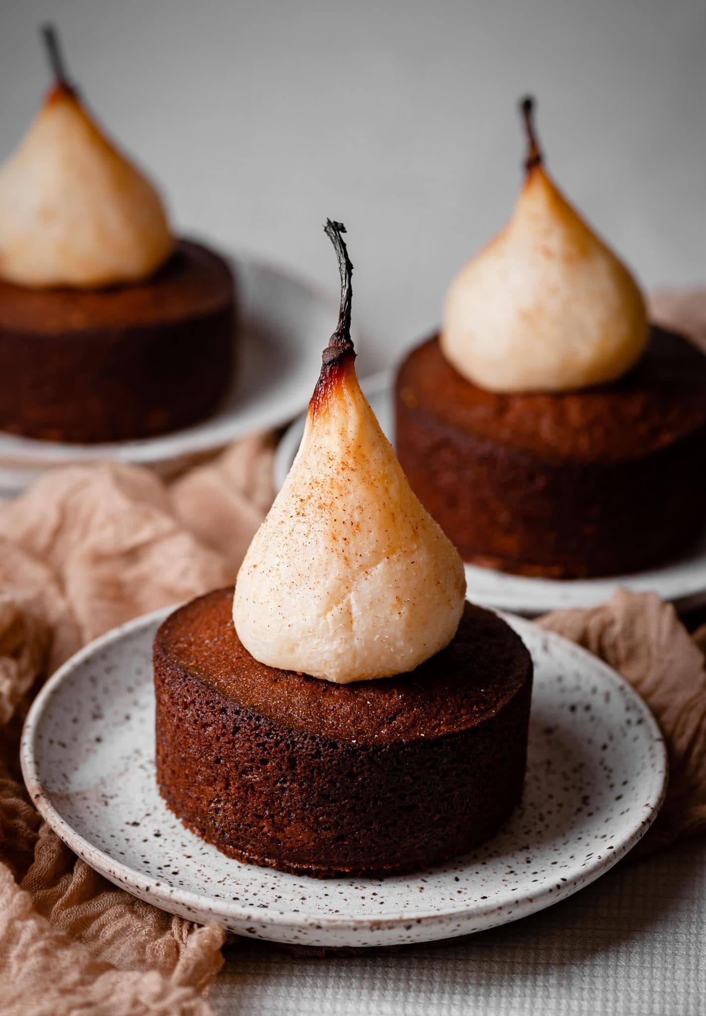 Poached Pear Cardamom Cakes Two Cups Flour