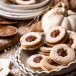 Linzer Sandwich Cookies made with homemade apple butter