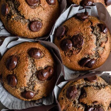 chocolate chip muffin recipe with banana and plum
