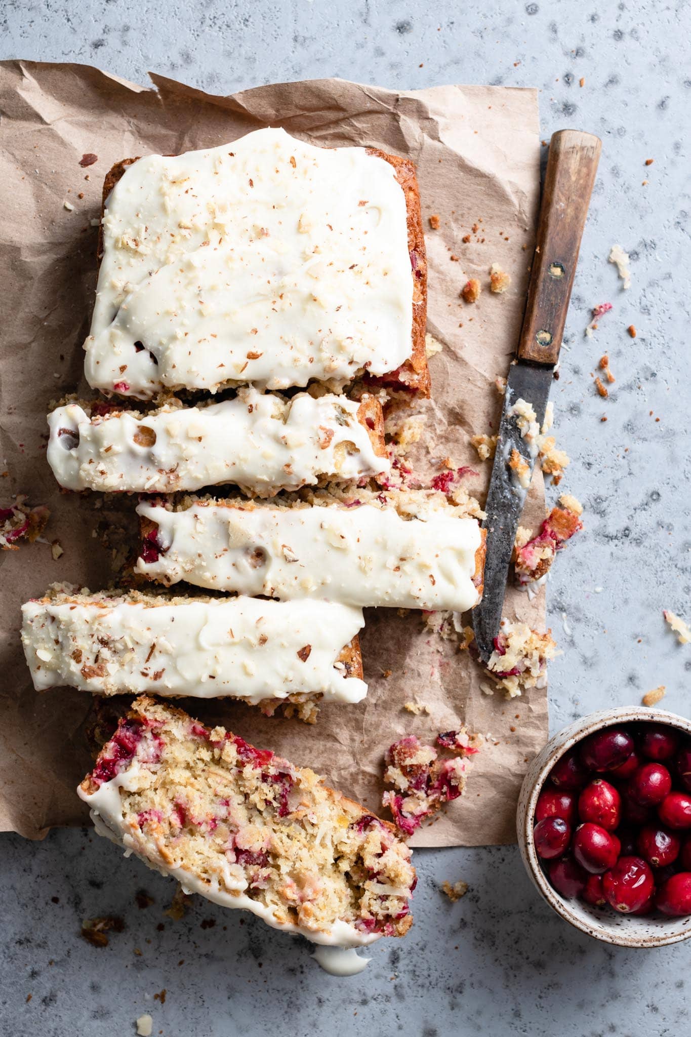 Holiday Coconut Cranberry Bread with oats