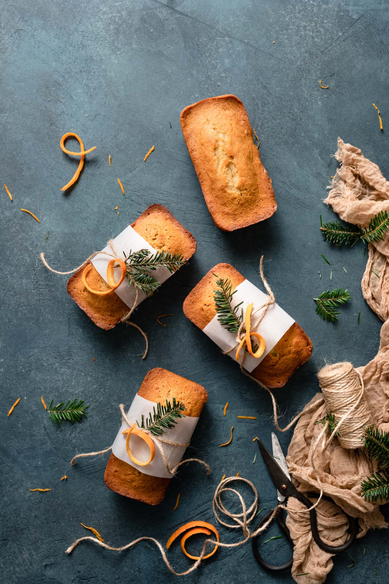 Orange Ginger Honey Cakes made with brown butter.