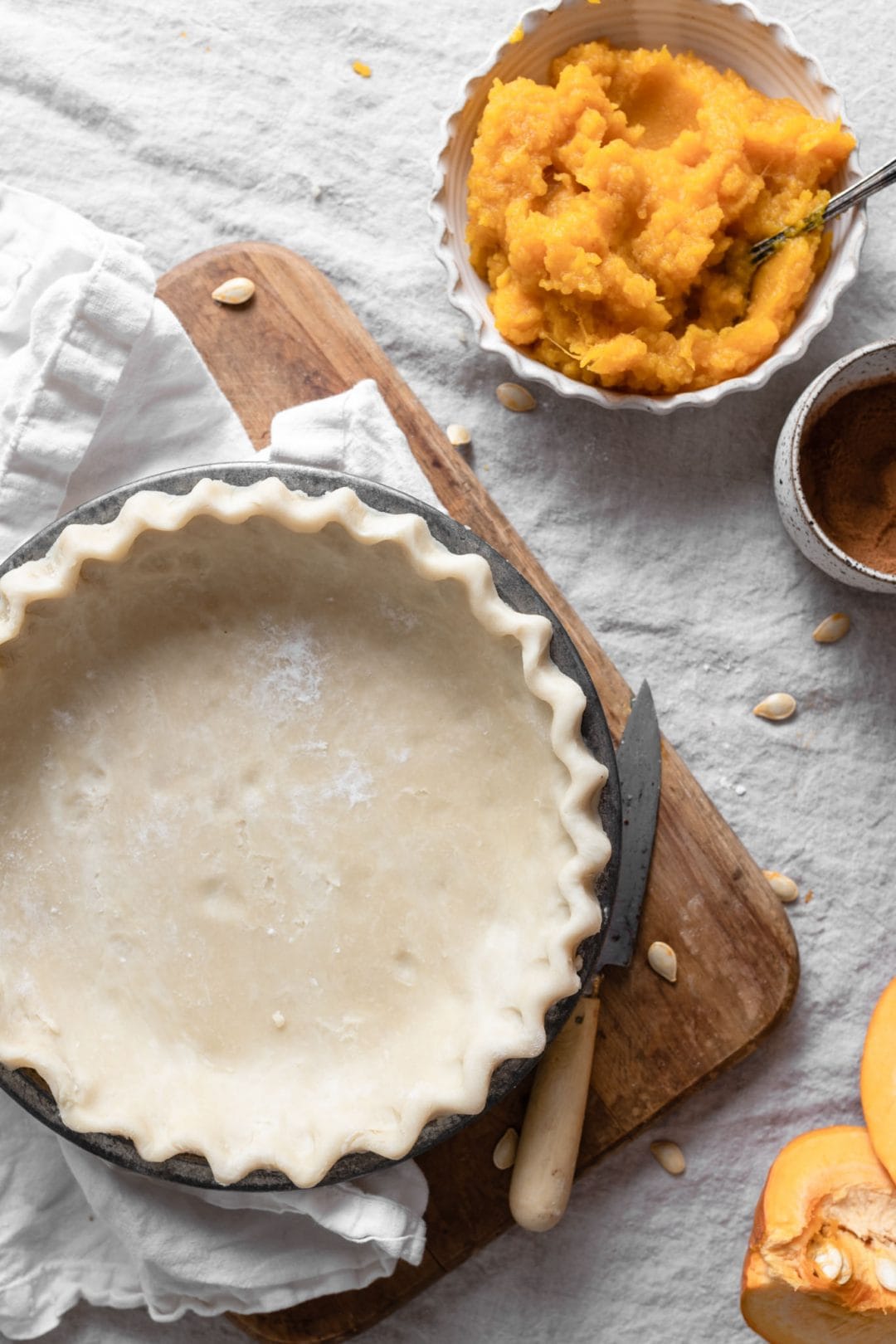 Homemade Pumpkin Pie from Fresh Pumpkin Two Cups Flour