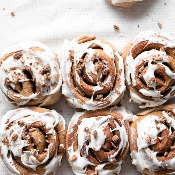 Sunflower butter cinnamon rolls with cream cheese frosting