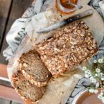 Zucchini bread with walnuts.