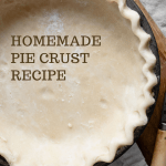 Pie crust dough shaped in a pie pan.