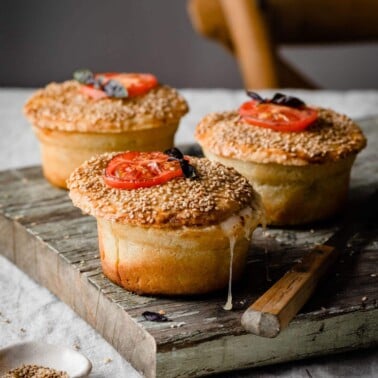 Savory pies filled with meat and vegetables.