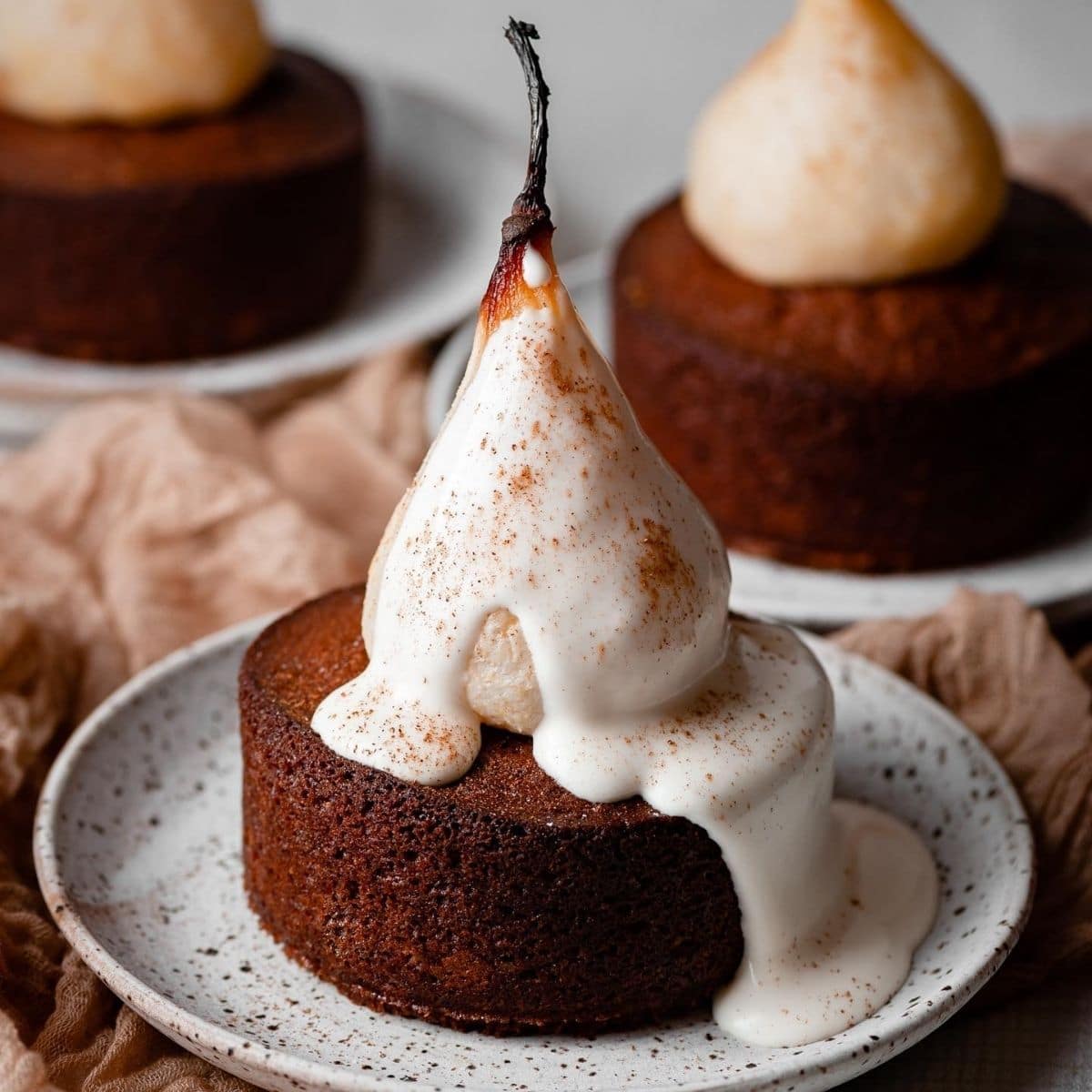 Poached Pear Cardamom Cakes Two Cups Flour