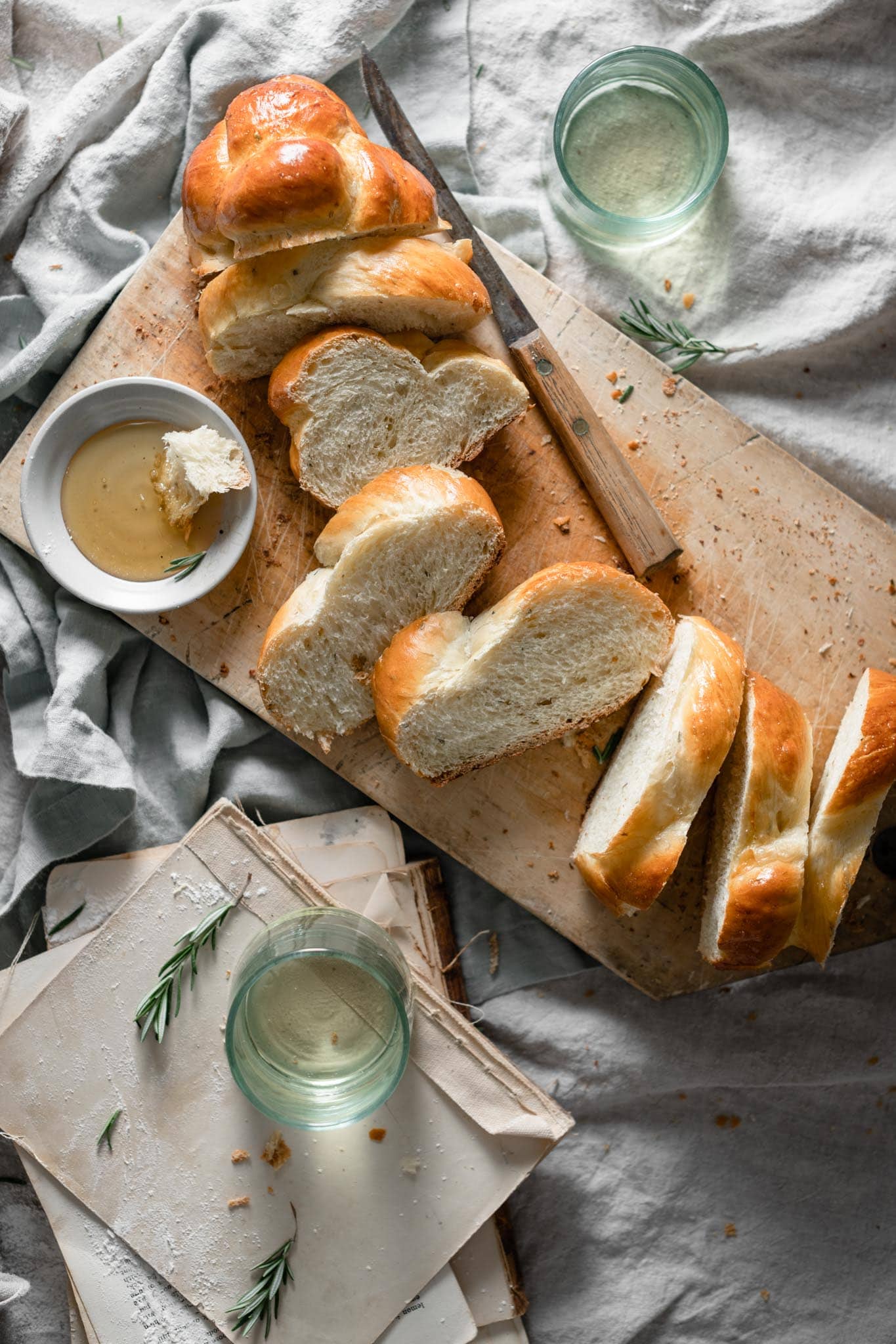 Rosemary Honey Challah Bread Recipe - Two Cups Flour