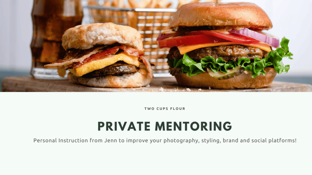 Ad for private food photography school.
