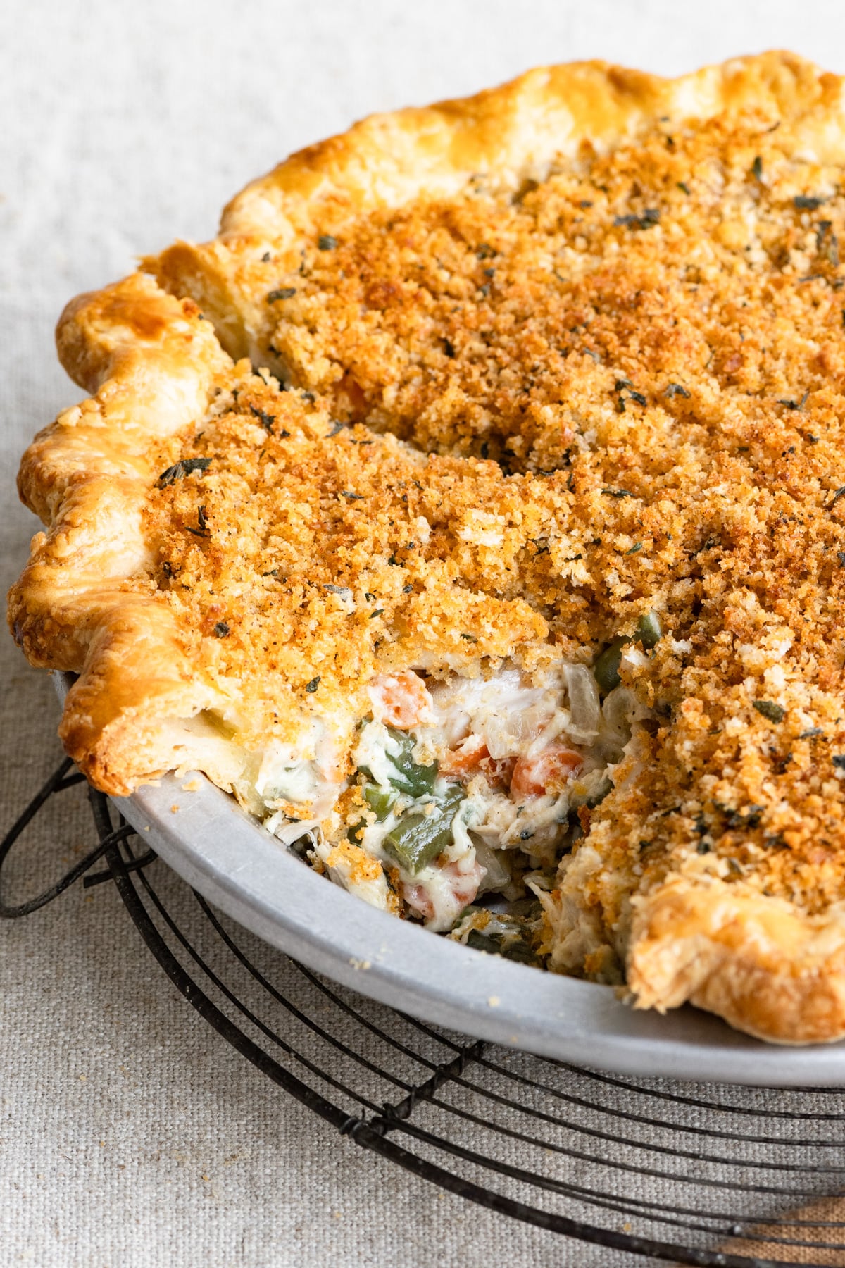 Homemade Chicken Pot Pie with Bottom Crust - Two Cups Flour