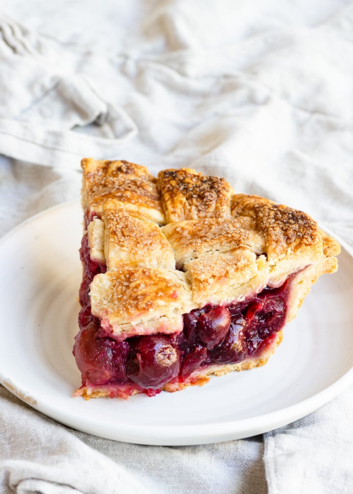 Thick Filling Fresh Cherry Pie with Homemade Crust - Two Cups Flour