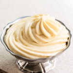 Banana cremeux piped into an ice cream goblet.